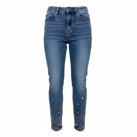 🌼 Charlie B Embroidered Ankle Jeans – Size 8 - Picture 4 of 8